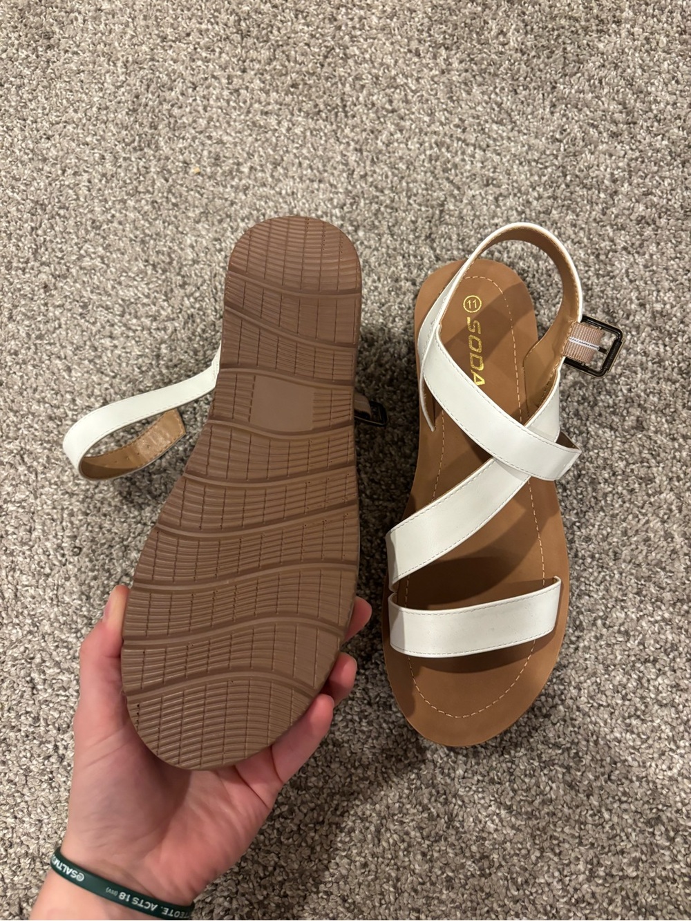 Women’s White Strappy Platform Sandals - Picture 2 of 2